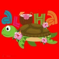 Aloha Tropical Turtle Vacation Santa Hat thumb 1