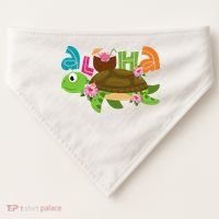 Aloha Tropical Turtle Vacation USA-Made Doggie Bandana thumb 0