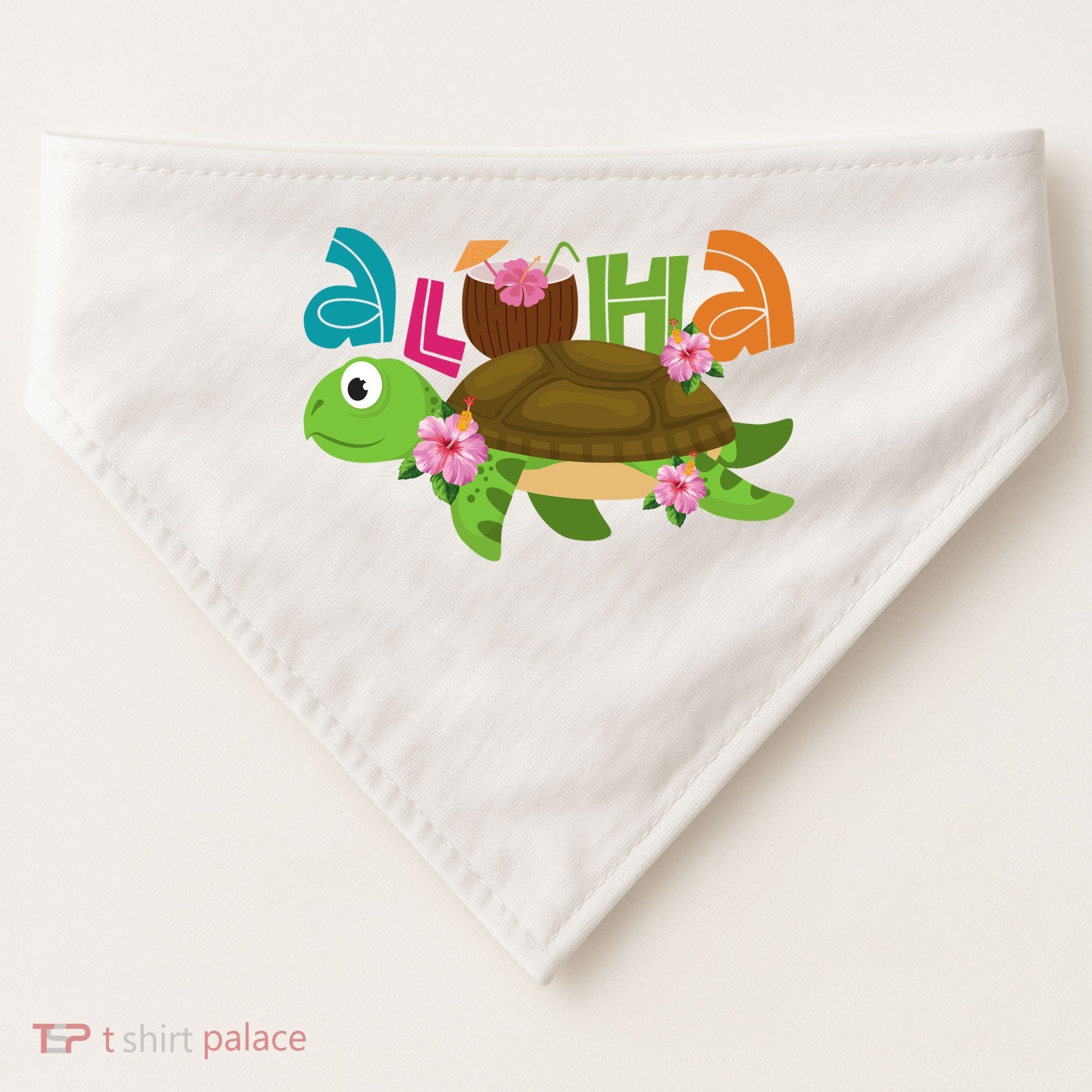 Aloha Tropical Turtle Vacation USA-Made Doggie Bandana