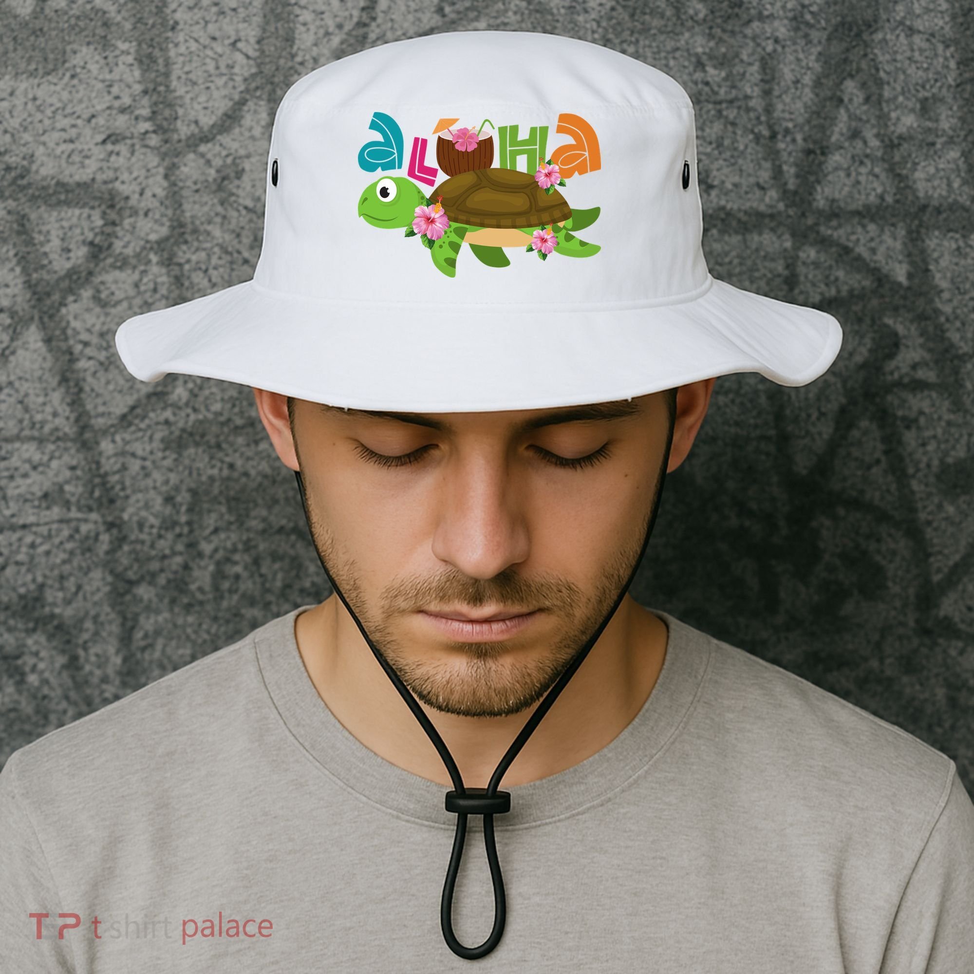Aloha Tropical Turtle Vacation Bucket Hat