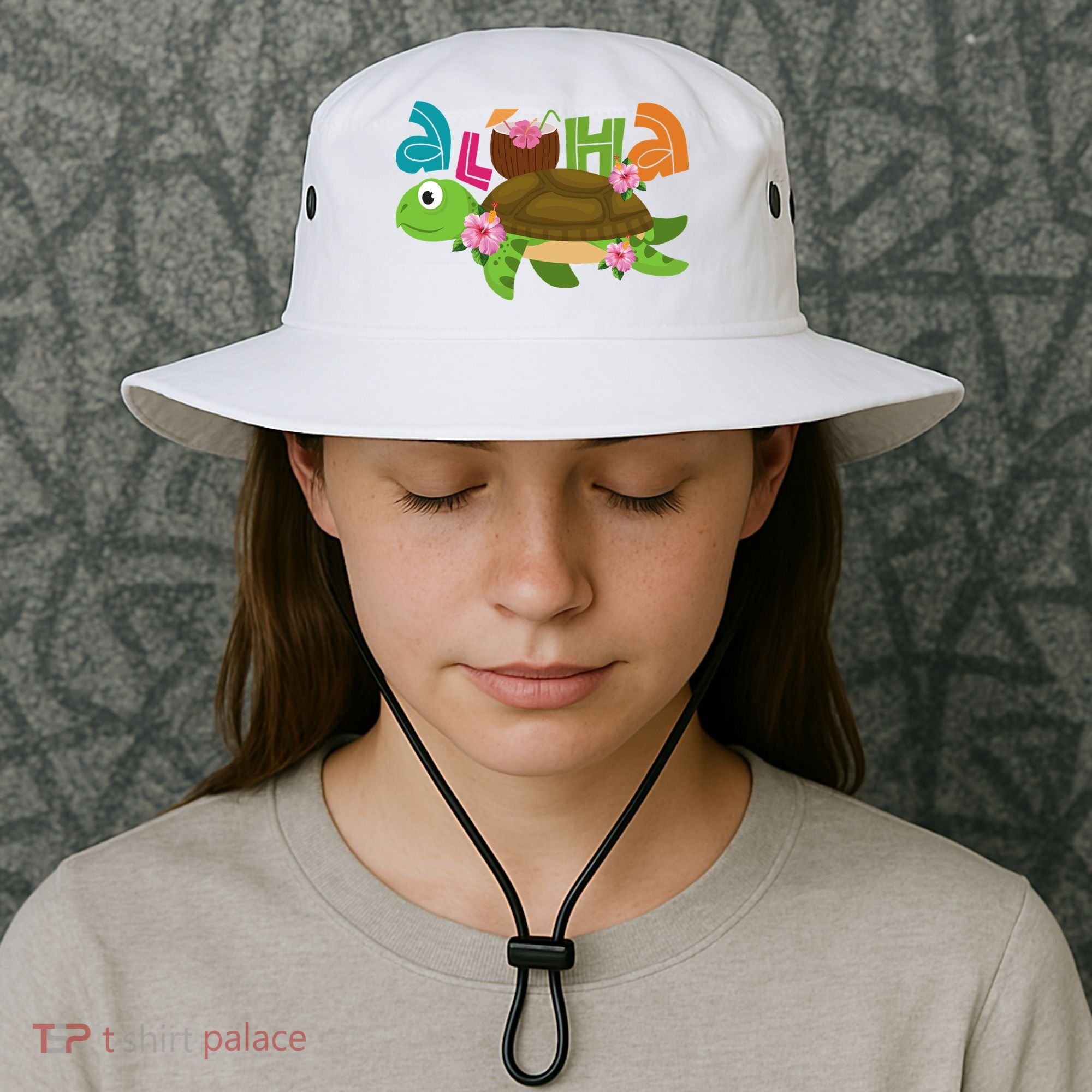 Aloha Tropical Turtle Vacation Bucket Hat