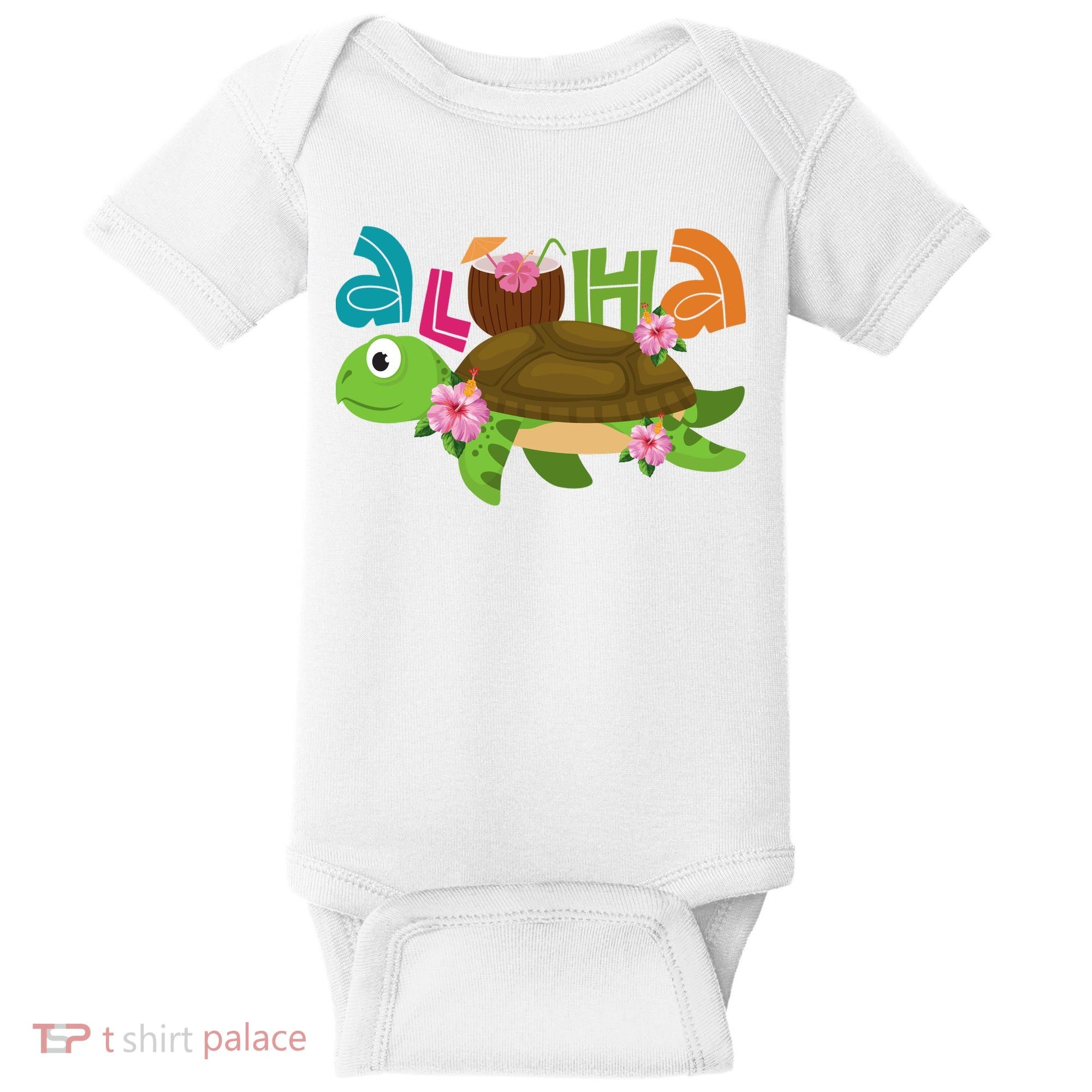 Aloha Tropical Turtle Vacation Baby Bodysuit
