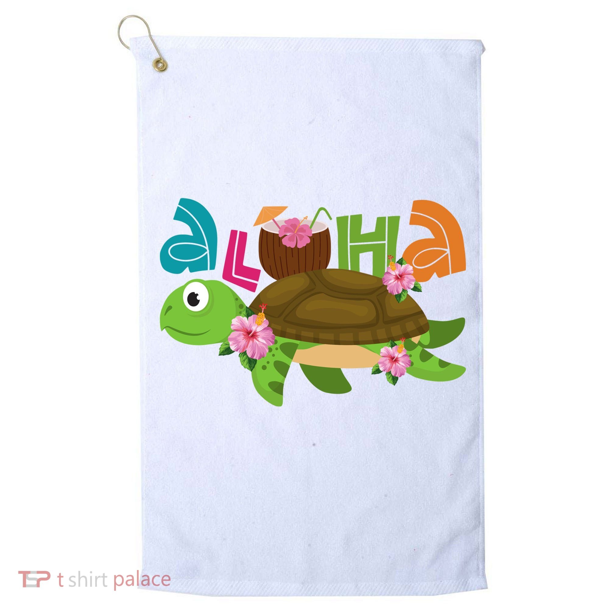 Aloha Tropical Turtle Vacation Golf Towel