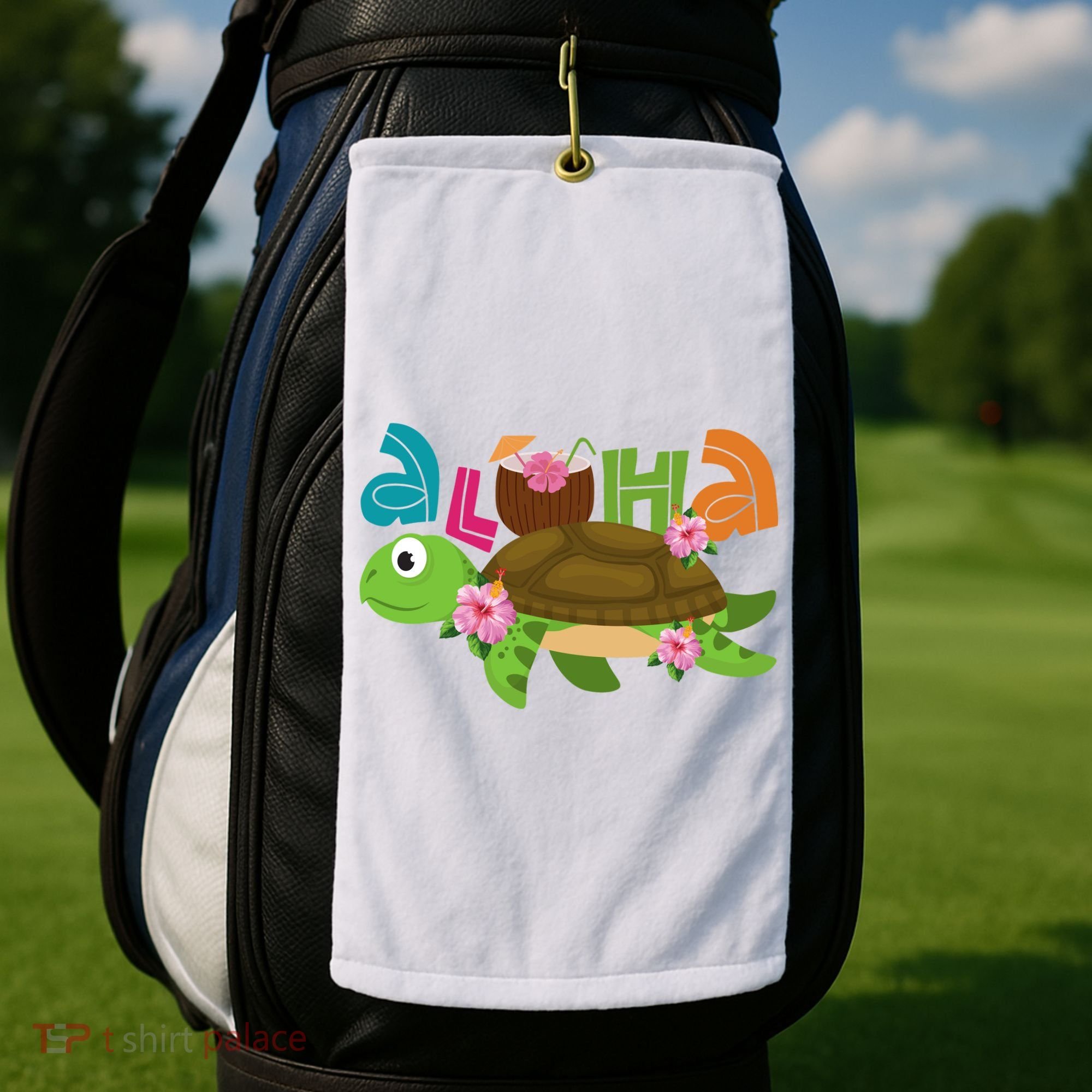 Aloha Tropical Turtle Vacation Golf Towel