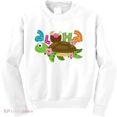 Aloha Tropical Turtle Vacation Kids Sweatshirt