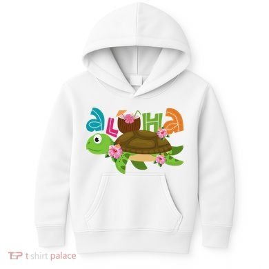 Aloha Tropical Turtle Vacation Kids Hoodie