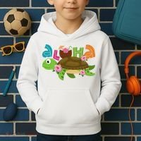 Aloha Tropical Turtle Vacation Kids Hoodie thumb 2