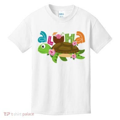 Aloha Tropical Turtle Vacation Kids T-Shirt