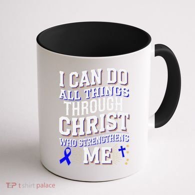 All Things Through Christ Juvenile Arthritis Awareness Coffee Mug back