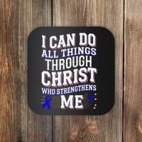 All Things Through Christ Juvenile Arthritis Awareness Coaster thumb 0