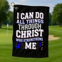 All Things Through Christ Juvenile Arthritis Awareness Golf Towel thumb 1