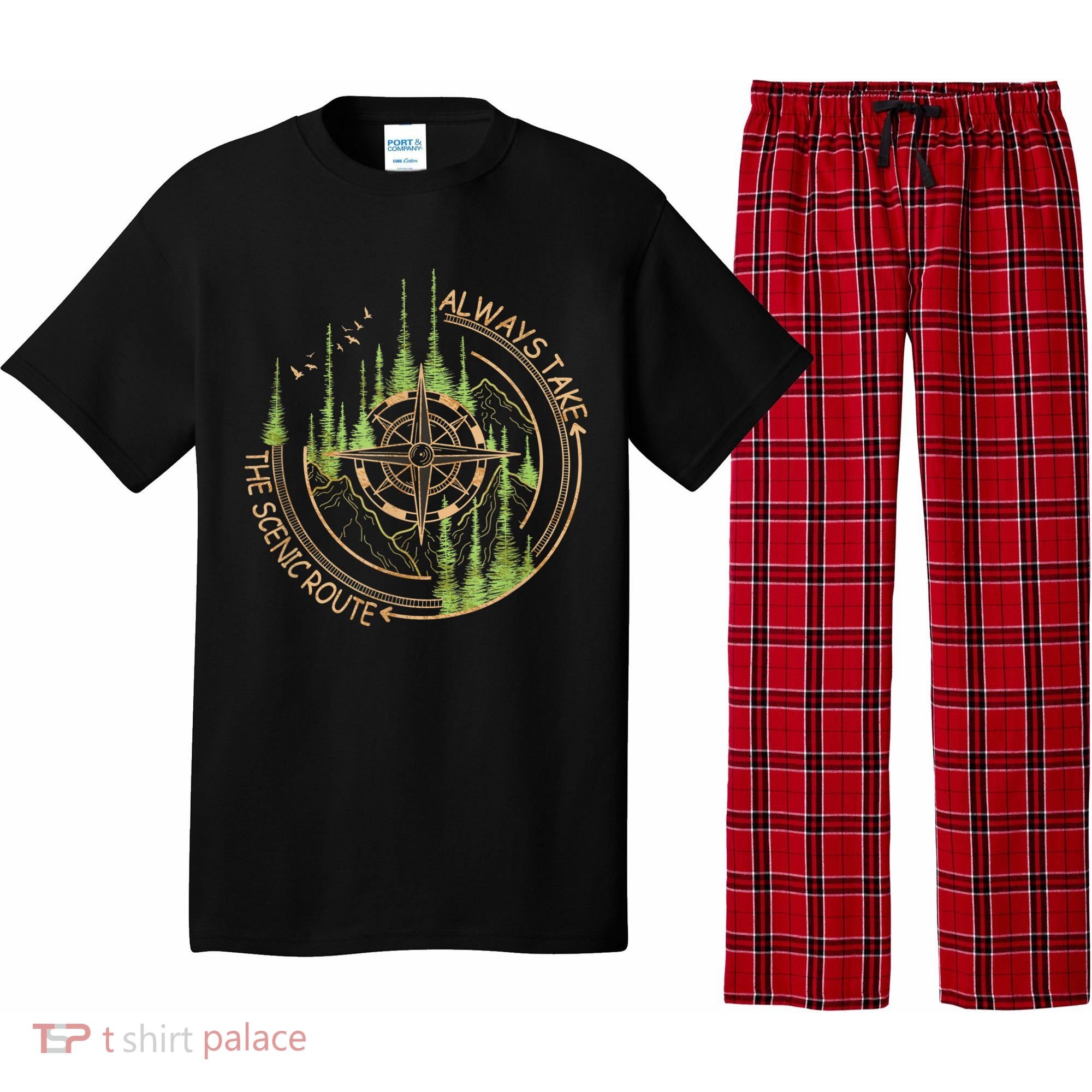 Always Take The Scenic Route Camping Travel Adventure Pajama Set