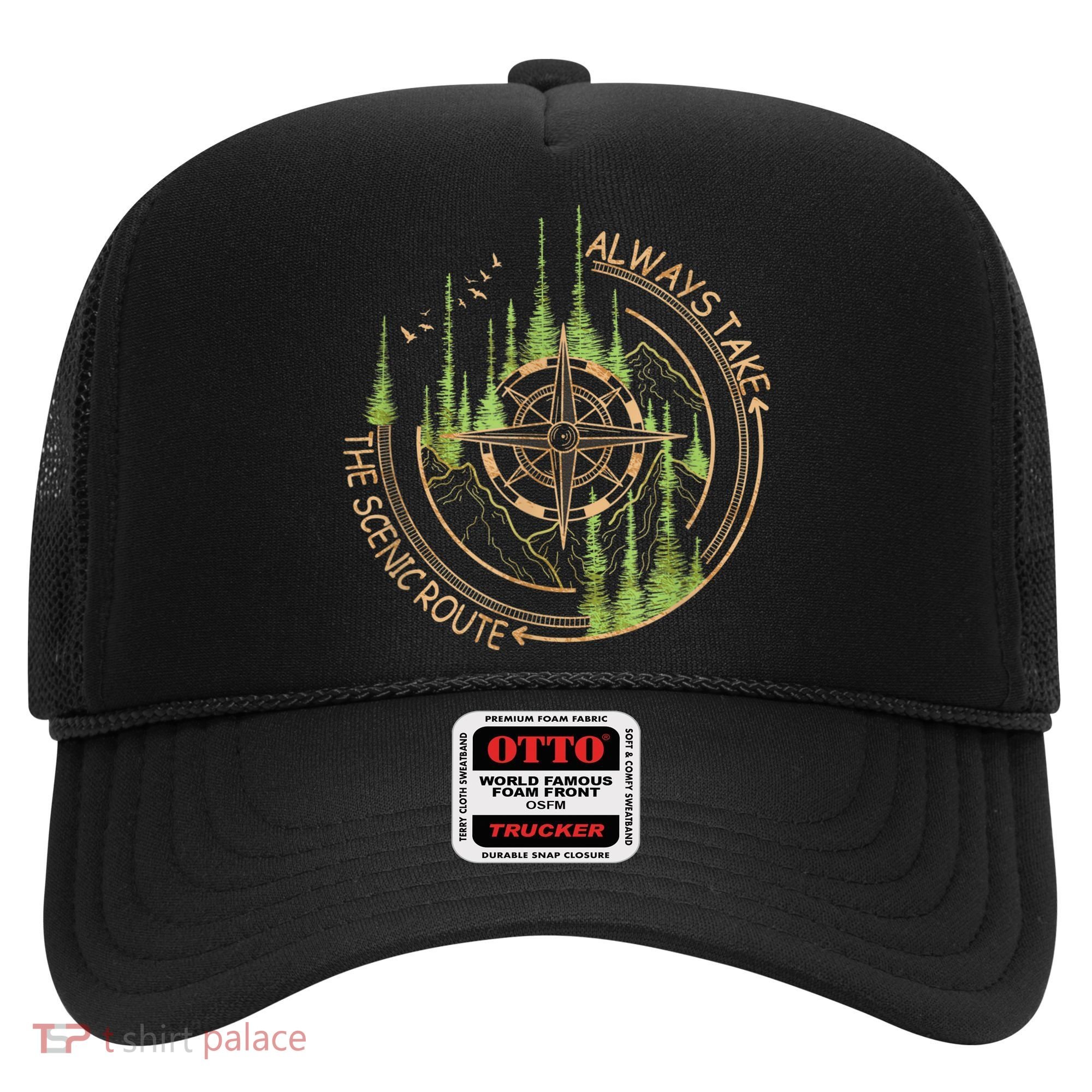 Always Take The Scenic Route Camping Travel Adventure Hat