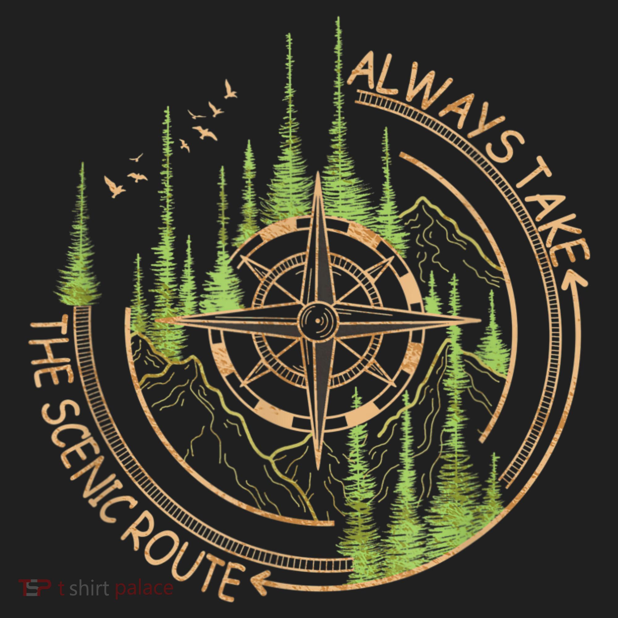Always Take The Scenic Route Camping Travel Adventure Hat