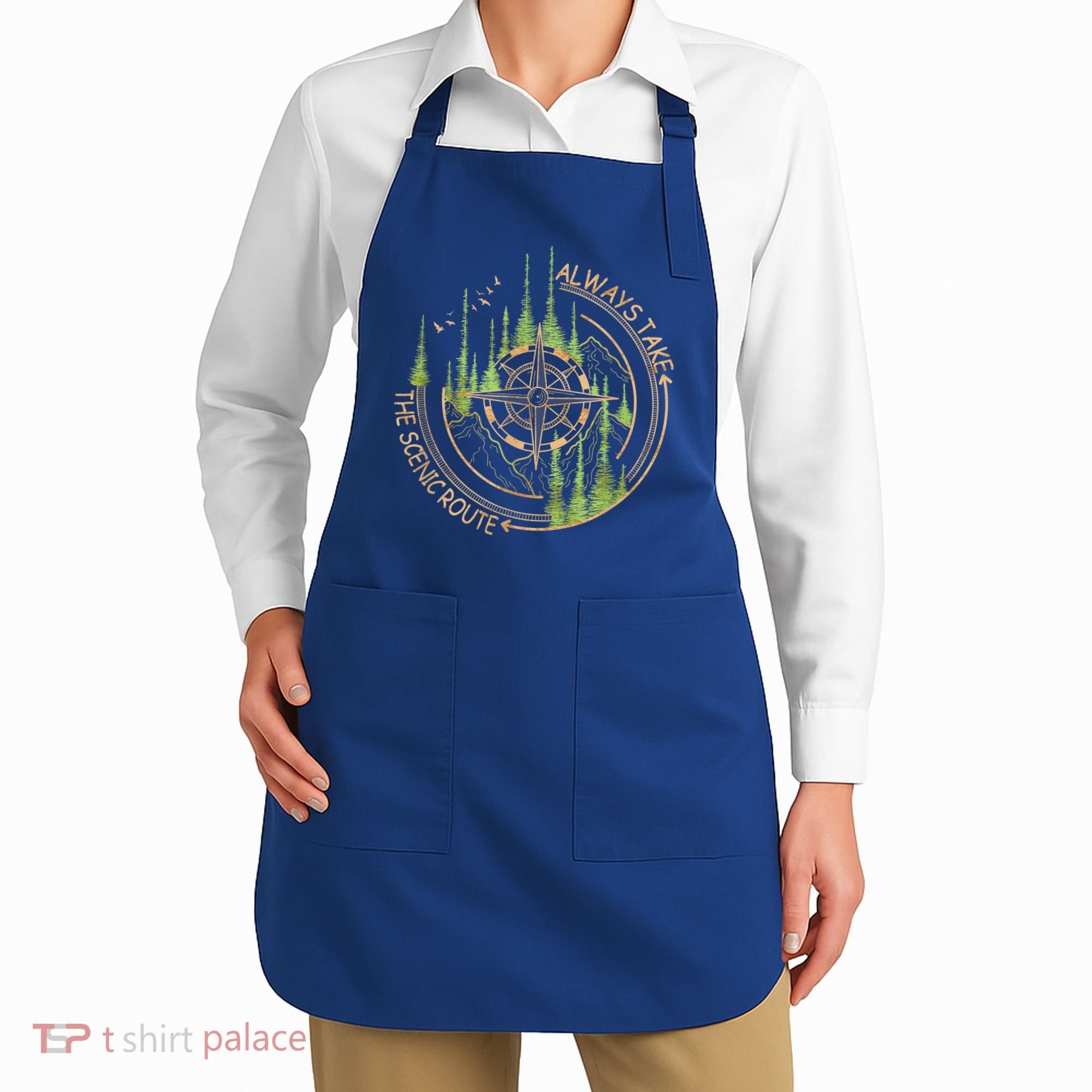 Always Take The Scenic Route Camping Travel Adventure Apron