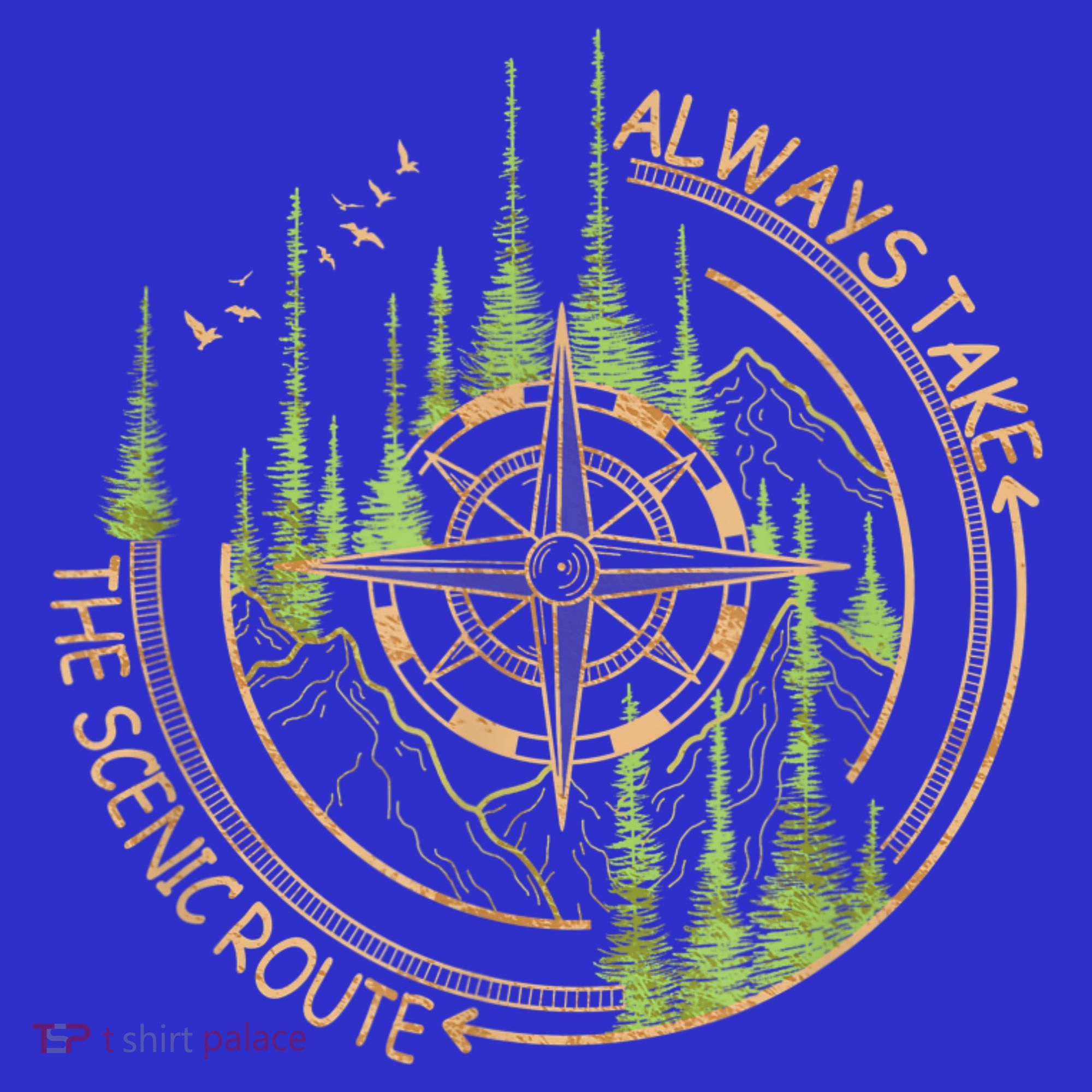 Always Take The Scenic Route Camping Travel Adventure T-Shirt