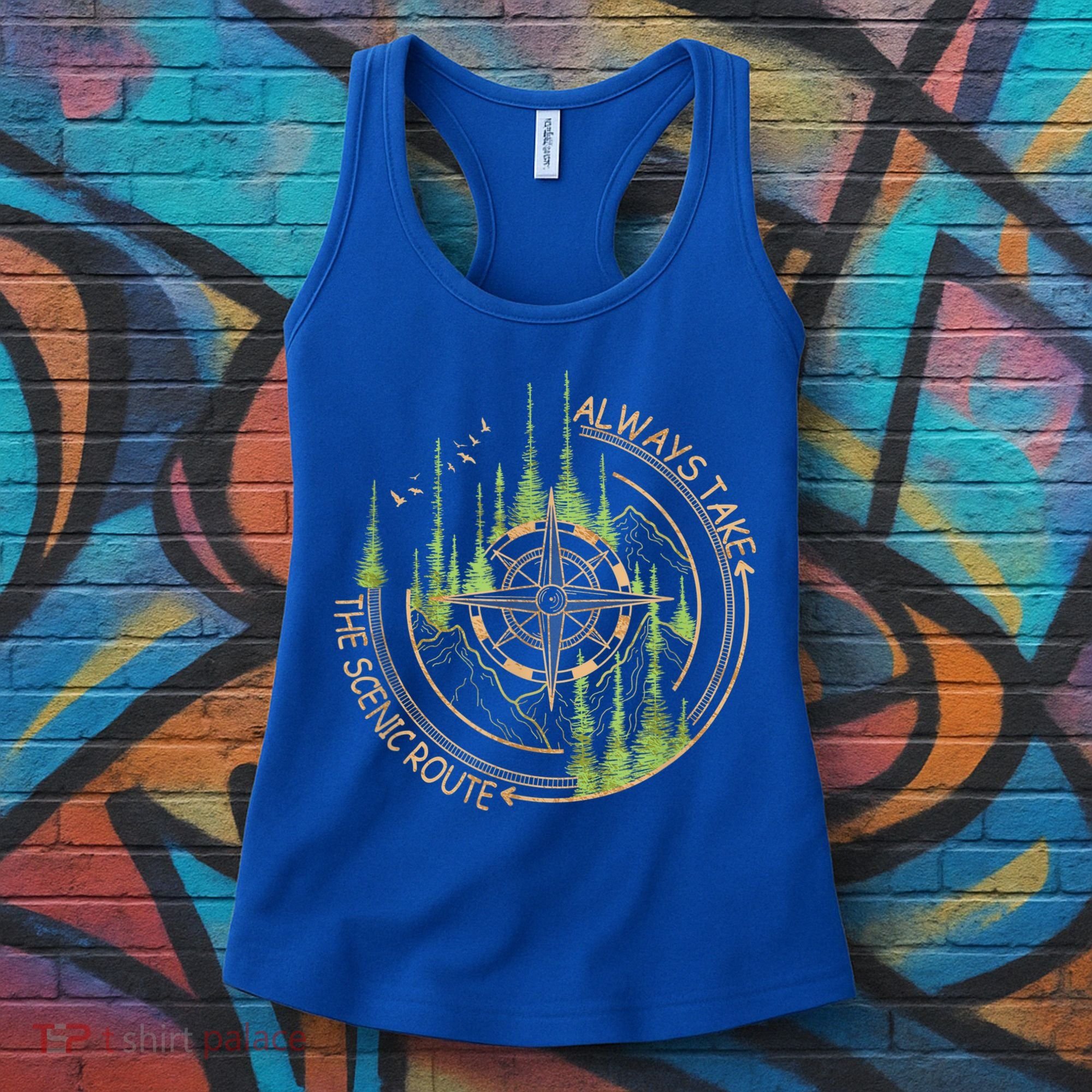 Always Take The Scenic Route Camping Travel Adventure Women's Tank Top