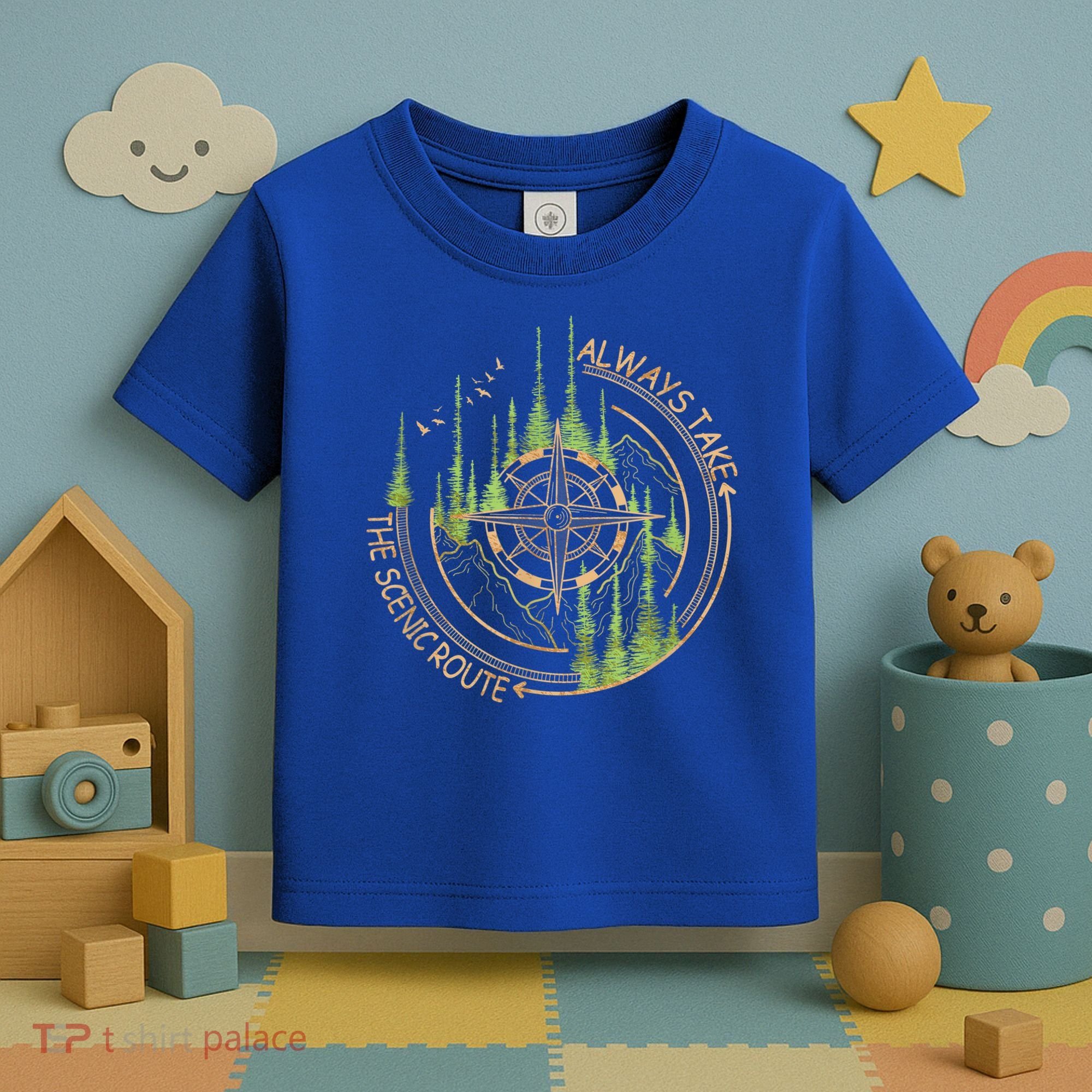 Always Take The Scenic Route Camping Travel Adventure Toddler T-Shirt