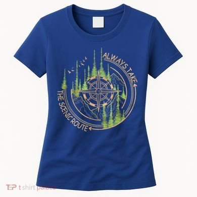 Always Take The Scenic Route Camping Travel Adventure Women's T-Shirt