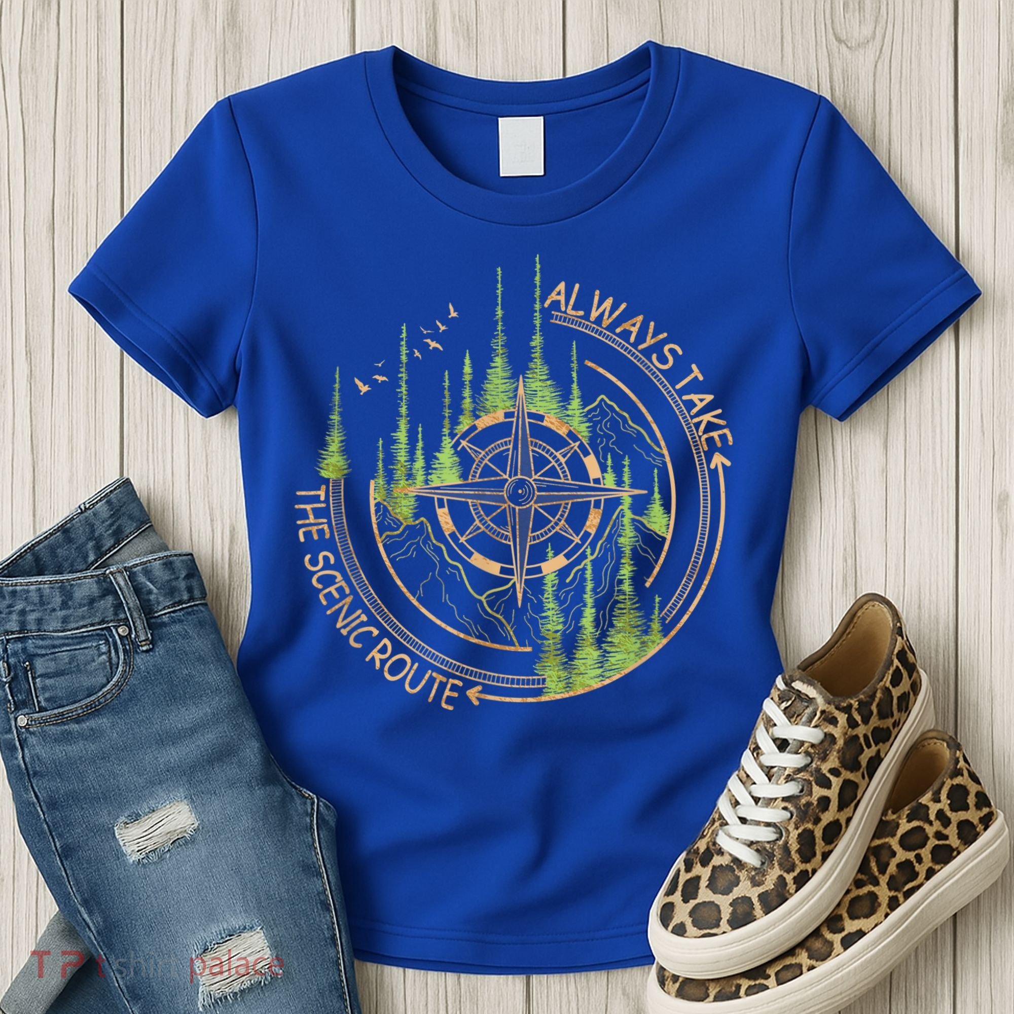 Always Take The Scenic Route Camping Travel Adventure Women's T-Shirt