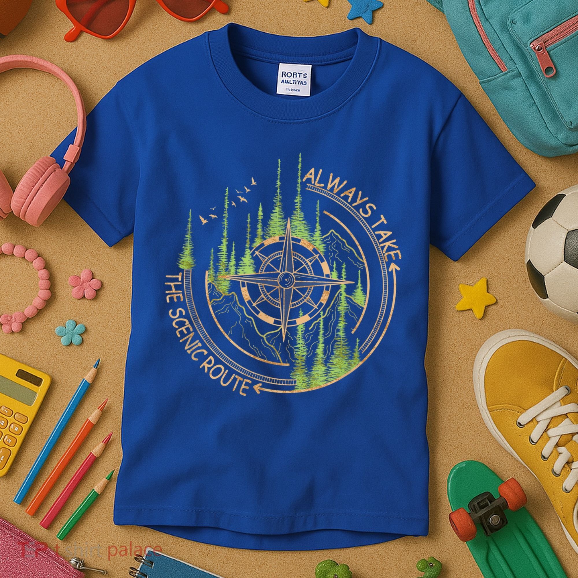 Always Take The Scenic Route Camping Travel Adventure Kids T-Shirt