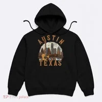 Austin Texas Tx Guitar Skyline Hoodie thumb 0