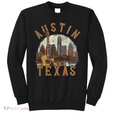 Austin Texas Tx Guitar Skyline Sweatshirt