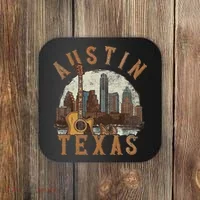 Austin Texas Tx Guitar Skyline Coaster thumb 0