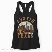 Austin Texas Tx Guitar Skyline Women's Tank Top thumb 0