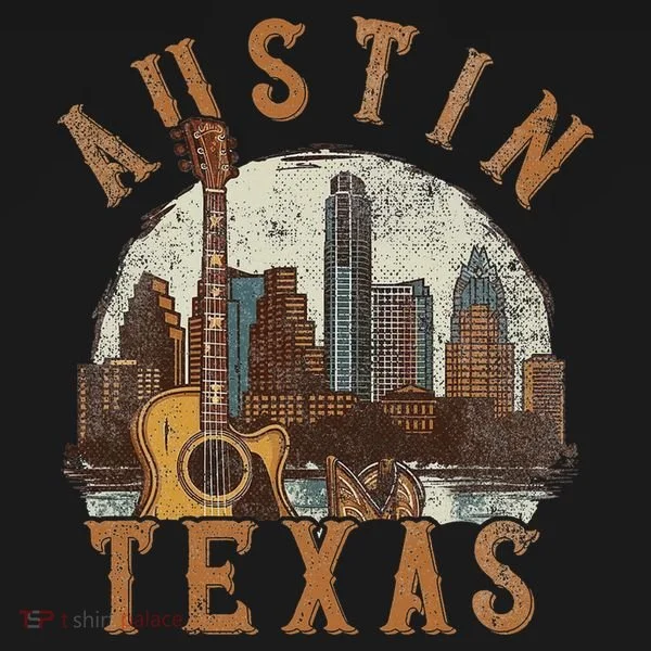 Austin Texas Tx Guitar Skyline Toddler Hoodie