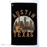 Austin Texas Tx Guitar Skyline Golf Towel thumb 0