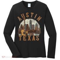Austin Texas Tx Guitar Skyline Women's Long Sleeve Shirt thumb 0