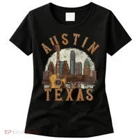 Austin Texas Tx Guitar Skyline Women's T-Shirt thumb 0