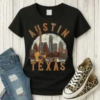 Austin Texas Tx Guitar Skyline Women's T-Shirt thumb 3
