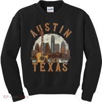 Austin Texas Tx Guitar Skyline Kids Sweatshirt thumb 0