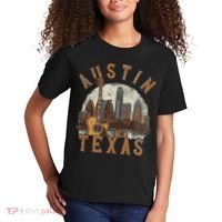 Austin Texas Tx Guitar Skyline Kids T-Shirt thumb 2