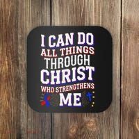 All Things Through Christ Congenital Heart Defect Awareness Coaster thumb 0