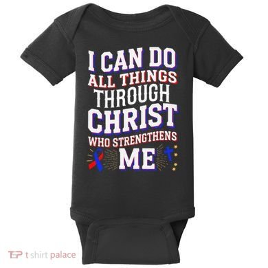 All Things Through Christ Congenital Heart Defect Awareness Baby Bodysuit