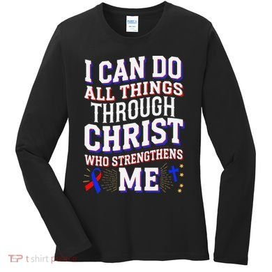 All Things Through Christ Congenital Heart Defect Awareness Women's Long Sleeve Shirt