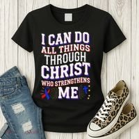 All Things Through Christ Congenital Heart Defect Awareness Women's T-Shirt thumb 3