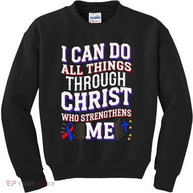 All Things Through Christ Congenital Heart Defect Awareness Kids Sweatshirt