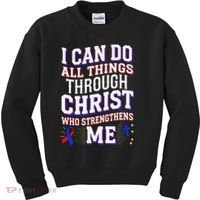 All Things Through Christ Congenital Heart Defect Awareness Kids Sweatshirt thumb 0