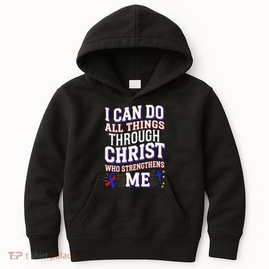 All Things Through Christ Congenital Heart Defect Awareness Kids Hoodie