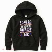All Things Through Christ Congenital Heart Defect Awareness Kids Hoodie thumb 0