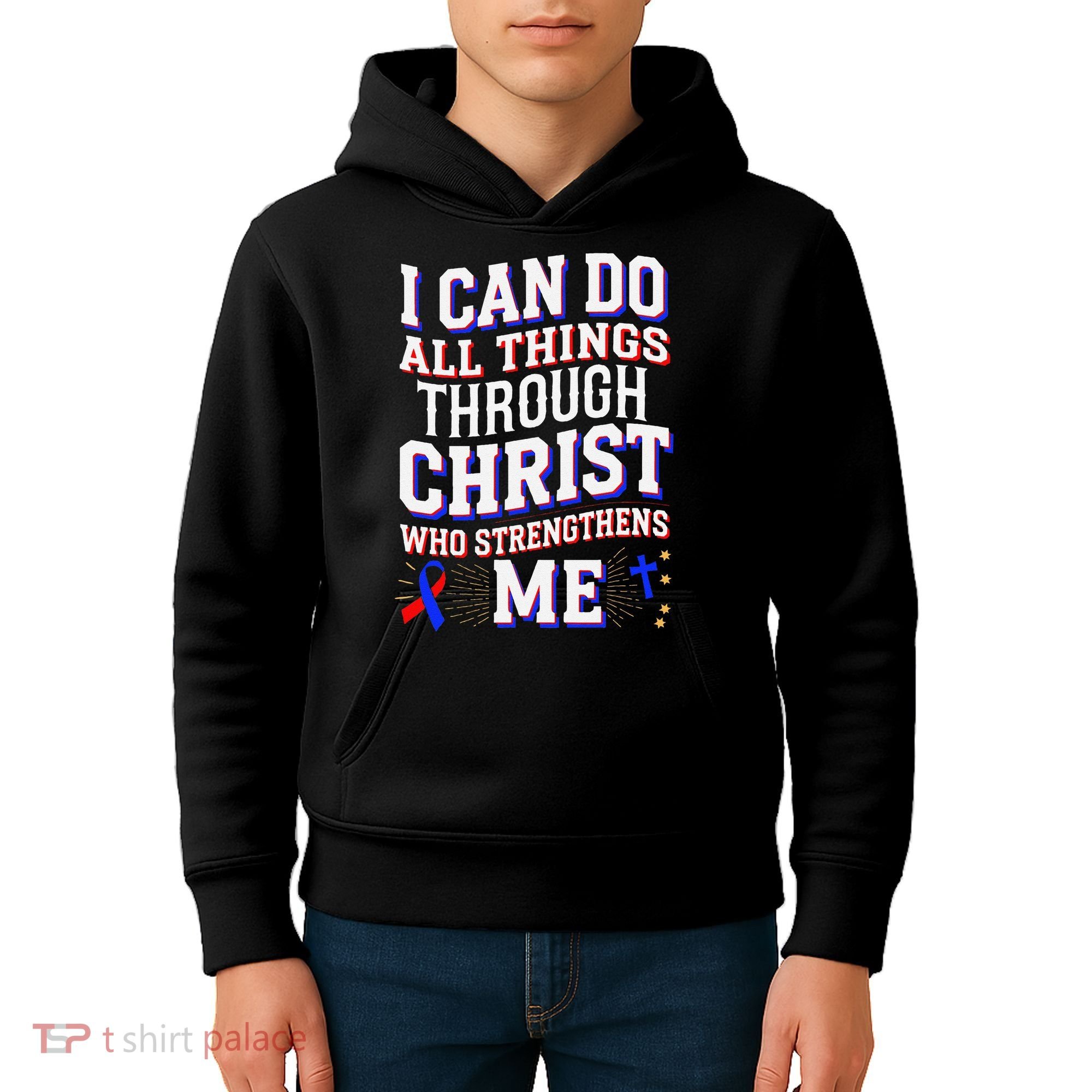 All Things Through Christ Congenital Heart Defect Awareness Kids Hoodie