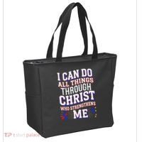 All Things Through Christ Congenital Heart Defect Awareness Tote Bag thumb 2
