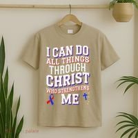 All Things Through Christ Congenital Heart Defect Awareness T-Shirt thumb 2