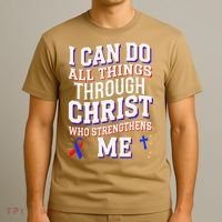 All Things Through Christ Congenital Heart Defect Awareness T-Shirt thumb 3