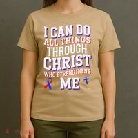 All Things Through Christ Congenital Heart Defect Awareness T-Shirt thumb 4