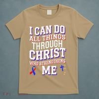 All Things Through Christ Congenital Heart Defect Awareness T-Shirt thumb 5